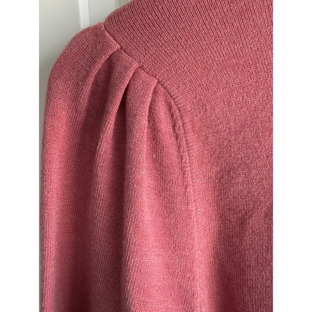 Lulus Rose Pink Long Sleeve Wrap Sweater Mini Dress Women's Size Medium - Picture 5 of 9